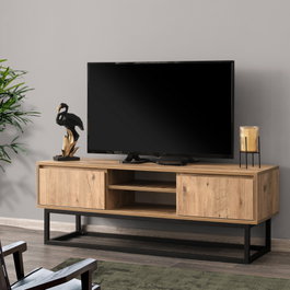 Hanah Home Belinda 140 Soporte para TV Negro y Pino